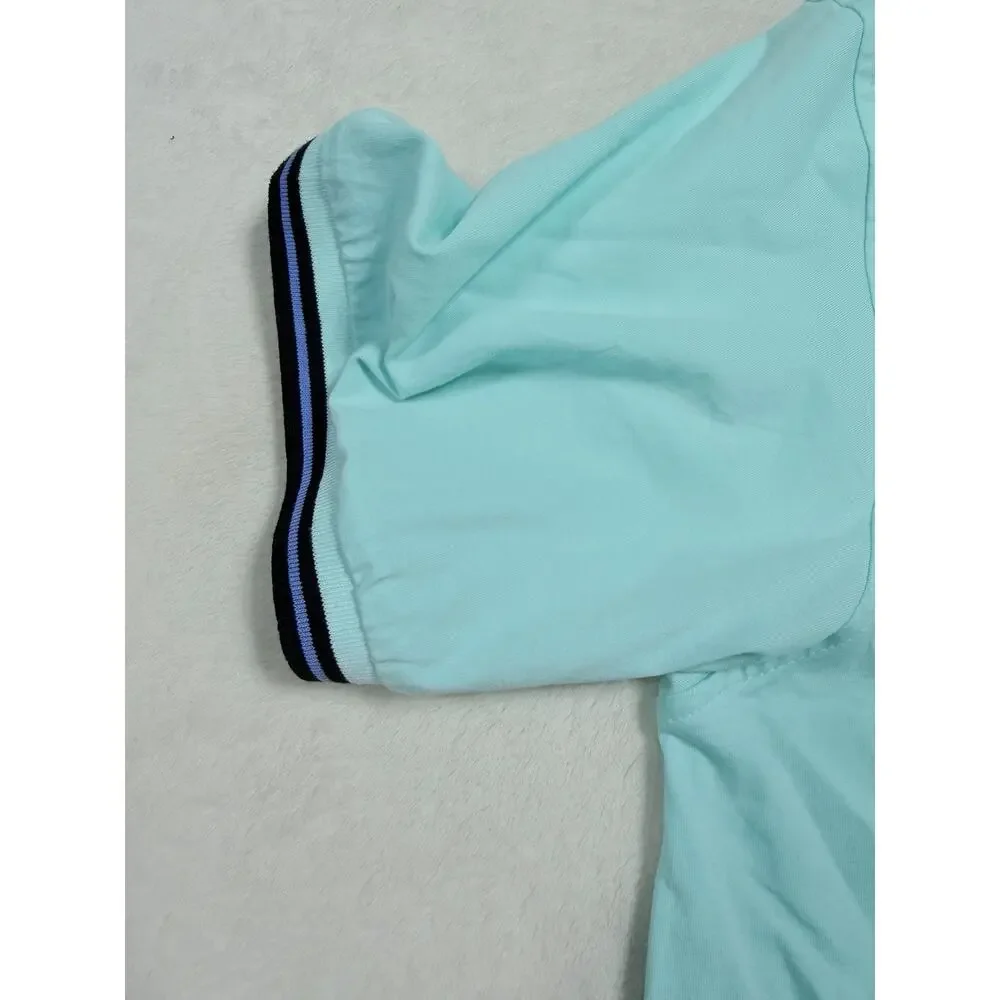 Rare Psycho Big Bunny Logo Polo Shirt XXL Mens Aqua Mint Blue 100% Cotton - Picture 10 of 13